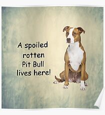 A Spoiled Rotten Pit Bull Lives here Poster