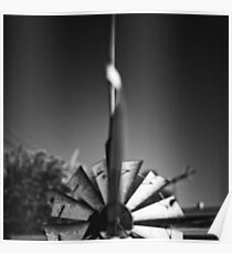 Windmill out Of Focus in BW Poster