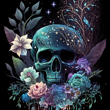 Traditional Skull with Roses,skull crystals flowers TShirt, Cute and Simple  Skull T shirts , Skull Tee, Floral Skull Shirt, Men's Skull T Shirts  Poster for Sale by Ranubaya