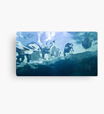 Penguin through water Canvas Print