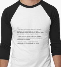 Sammi Sweetheart Letter Men's Baseball ¾ T-Shirt