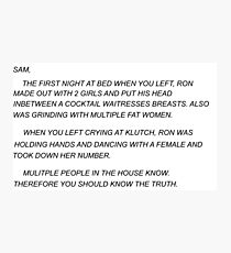 Sammi Sweetheart Letter Photographic Print