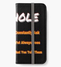 ASKHOLE ORANGE iPhone Wallet/Case/Skin