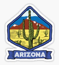 ARIZONA VINTAGE DESERT CACTUS TRAVEL MOUNTAINS SAGUARO GRAND CANYON PHOENIX TUCSON YUMA Sticker