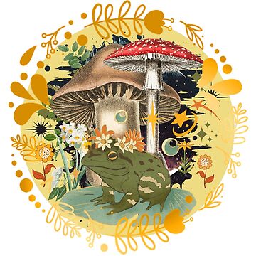Sticker for Sale mit Hippie Cottagecore Ästhetischer Frosch & Pilz von  tamdevo1
