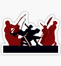 Kylo Ren and Rey vs. Snoke's Praetorian Guard Sticker