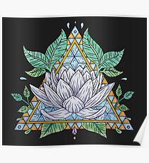 Stained Glass Lotus Illustration Poster