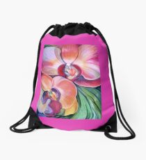 Tropical Orchids Drawstring Bag
