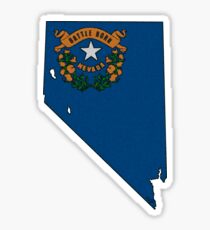 Nevada Map With Nevada State Flag Sticker