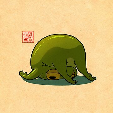 Artwork thumbnail, Monday Mood Yoga Frog Folded by DingHuArt