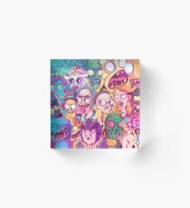 Rick and Morty Doodle Acrylic Block