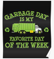 Póster Garbage Day Truck Kids y adulto basura basura camión regalo
