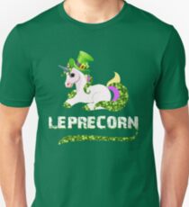 Funny Leprecorn T-Shirt, St Patricks Day Leprechaun Unicorn Gift Unisex T-Shirt