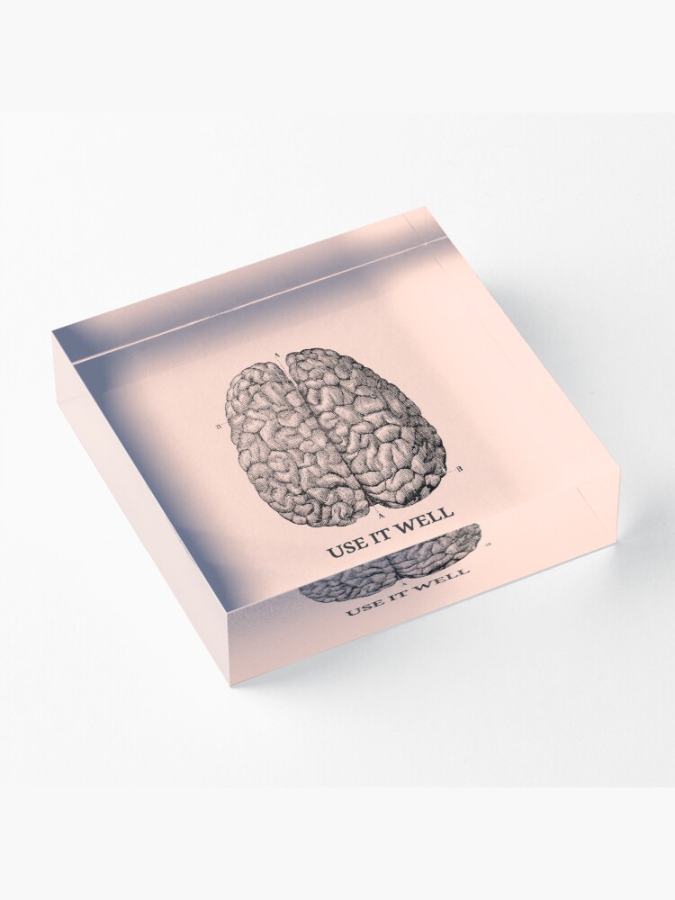 Alternate view of Use it well - Brain Acrylic Block