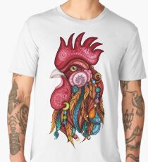 Tribal Rooster Design Men's Premium T-Shirt