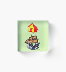 House Boat Design Acrylic Block