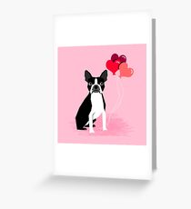 Boston Terrier dog lover valentines day heart balloons must have gifts for Boston Terriers Greeting Card
