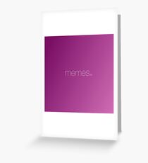 Memes Logo on Purple Background Greeting Card