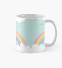 Rainbow Happy Little Cloud Pastel Rain and Sunshine Baby Nursery Art Print Canvas Design Classic Mug