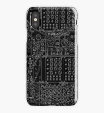 Analog Synthesizer - Modular Design - on black background iPhone Case