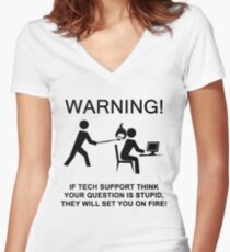 Tech support funny T shirt Women's Fitted V-Neck T-Shirt