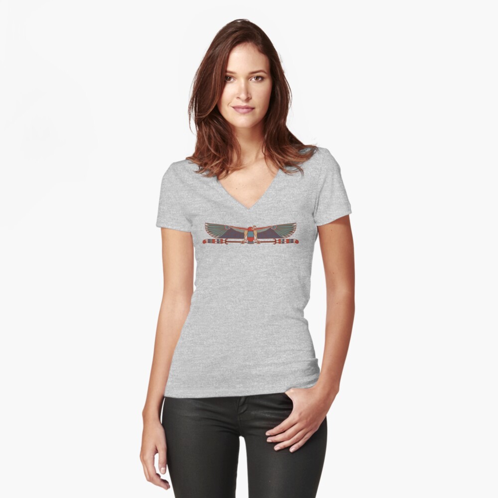 Nekhbet: under the wings of the goddess Fitted V-Neck T-Shirt