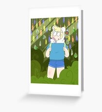 adventure time, finn and plants Greeting Card