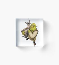 Shrek und Esel Acrylblock