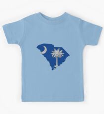 South Carolina Map With South Carolina State Flag Kids Tee