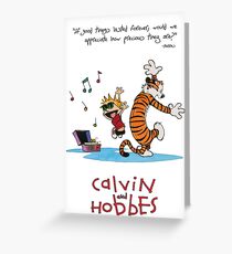 Calvin and Hobbes Dancing Greeting Card