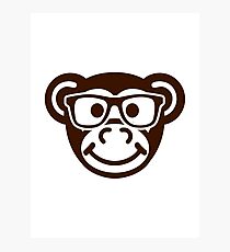 Monkey nerd hipster Photographic Print