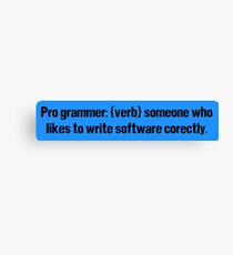 Programmer - Pro grammar Canvas Print