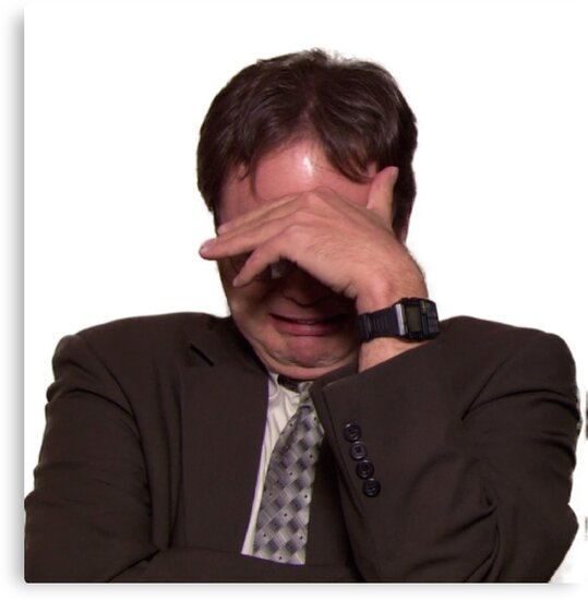 "Dwight Schrute Crying (Large) The Office" Canvas Print by BenBerk