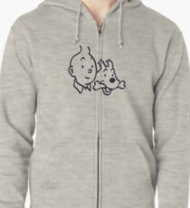 Tintin And Milou Merchandise Zipped Hoodie