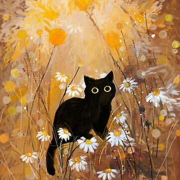 Black Cat in Garden Canvas Print for Sale by aww-to-z