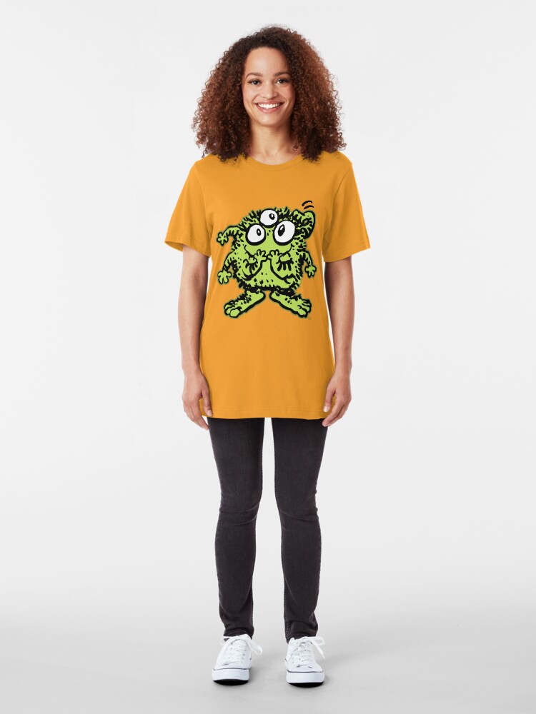 Alternate view of Cute Cartoon Green Monster by Cheerful Madness!! Slim Fit T-Shirt