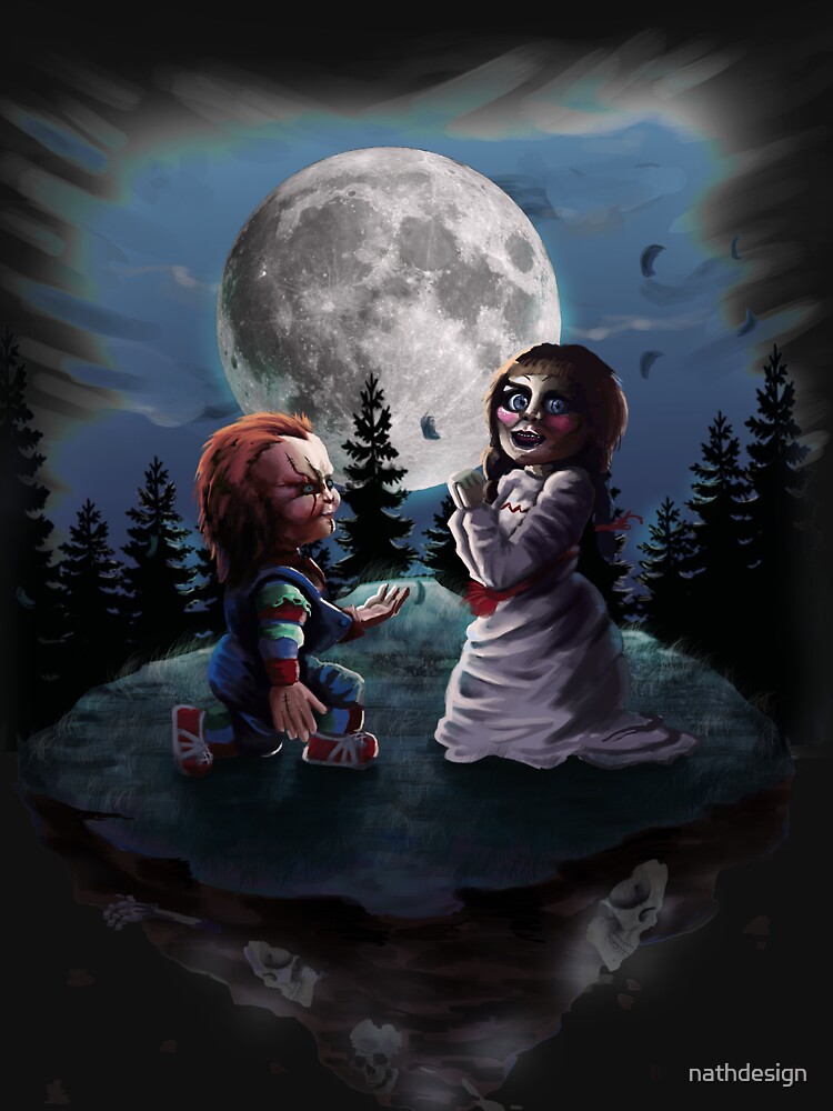 Chucky Vs Annabelle T Shirt By Nathdesign Redbubble