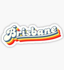 Brisbane, QLD | Retro Rainbow Sticker