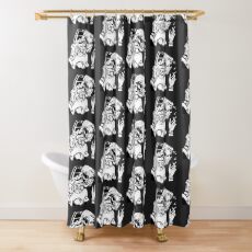 Chamber of Chills #19 Cover art (b/w) Shower Curtain