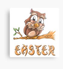 Easter Owl Metal Print