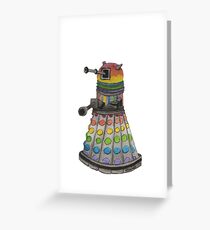 Rainbow watercolor dalek Greeting Card