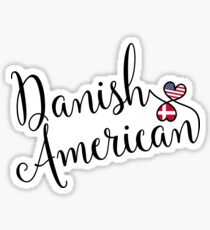 Dänischer amerikanischer entwirrter Herz-Aufkleber Sticker