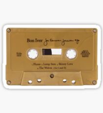 bon iver cassette tape sticker Sticker