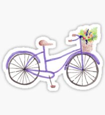 Purple Watercolor Bicycle Sticker