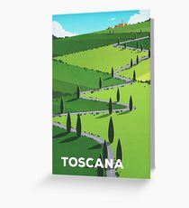 "Toscana" (Tuscany) Cycling Poster Greeting Card