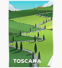 "Toscana" (Tuscany) Cycling Poster Poster