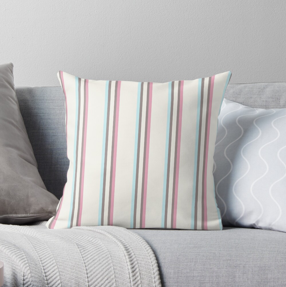 Kawaii Stripe Throw Pillow