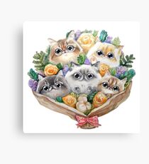 Kitty bouquet Canvas Print