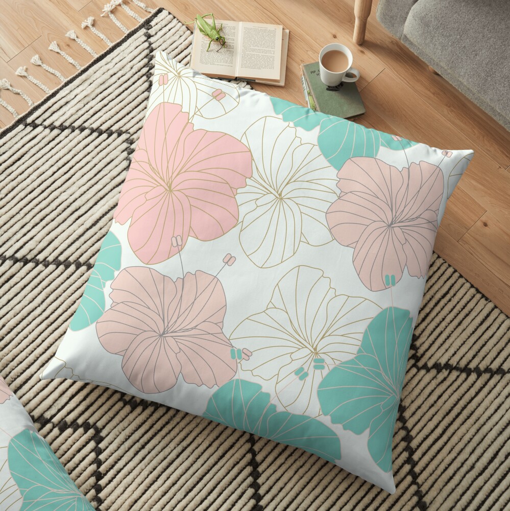 Floral Blush Floor Pillow