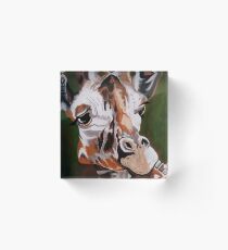 Giraffe, acrylic on canvas Acrylic Block
